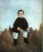 Henri Rousseau Boy on the Rocks oil